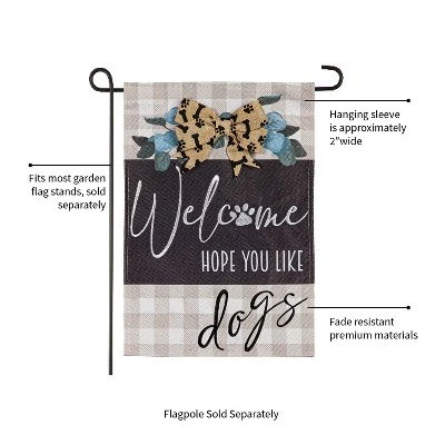 Evergreen Dogs And Checks Garden Burlap Flag 12.5 X 18 Inches Indoor Outdoor Decor 1 Evergreen Dogs And Checks Garden Burlap Flag 12.5 X 18 Inches Indoor Outdoor Decor