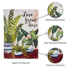 Evergreen Love Grows Here Houseplants Garden Suede Flag 12.5 X 18 Inches Indoor Outdoor Decor -Optimal Home Decoration GUEST b7bed245 aeb2 4b59 94f6 4865473389d2