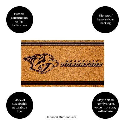 Evergreen Nashville Predators Logo Turf Mat, Brown- 28 X 16 Inches Indoor Outdoor Doormat 3 Evergreen Nashville Predators Logo Turf Mat, Brown- 28 X 16 Inches Indoor Outdoor Doormat - Image 3