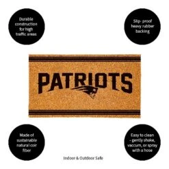 Evergreen New England Patriots Logo Turf Mat, Brown- 28 X 16 Inches Indoor Outdoor Doormat -Optimal Home Decoration GUEST b83ac42e 921f 459a 8625 984e0392d216