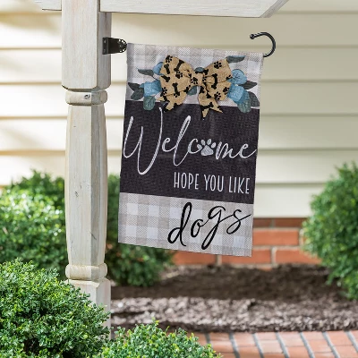 Evergreen Dogs And Checks Garden Burlap Flag 12.5 X 18 Inches Indoor Outdoor Decor 4 Evergreen Dogs And Checks Garden Burlap Flag 12.5 X 18 Inches Indoor Outdoor Decor - Image 4