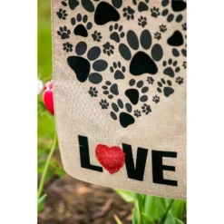 Evergreen Flag Paw Prints Heart Garden Burlap Flag -Optimal Home Decoration GUEST ba127435 ceff 4037 a1dc 5eed6ec2f90e