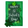 Evergreen St. Patrick's Patterned Shamrocks Garden Applique Flag- 12.5x18 In Outdoor Decor