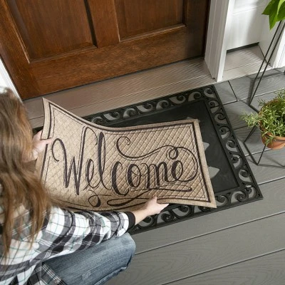Evergreen Scroll Cutout Embossed Floor Mat Indoor Outdoor Rubber Tray 2'x3' Fits Embossed Doormats Size 30"x18" Black 3 Evergreen Scroll Cutout Embossed Floor Mat Indoor Outdoor Rubber Tray 2'x3' Fits Embossed Doormats Size 30"x18" Black - Image 3