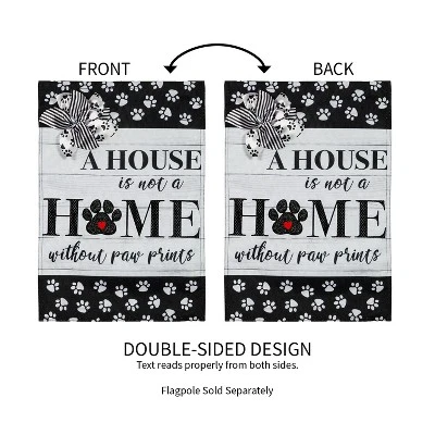 Evergreen Paw Prints Garden Burlap Flag 12.5 X 18 Inches Indoor Outdoor Decor 2 Evergreen Paw Prints Garden Burlap Flag 12.5 X 18 Inches Indoor Outdoor Decor - Image 2