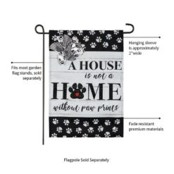 Evergreen Paw Prints Garden Burlap Flag 12.5 X 18 Inches Indoor Outdoor Decor