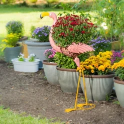 Evergreen 37"H Metal Flamingo Planter With Coco Liner- Fade And Weather Resistant Outdoor Decoration For Homes, Yards And Gardens 8 Evergreen 37"H Metal Flamingo Planter With Coco Liner- Fade And Weather Resistant Outdoor Decoration For Homes, Yards And Gardens -Optimal Home Decoration GUEST bc6766b0 be64 43b1 afc3 d5a4407d2fda