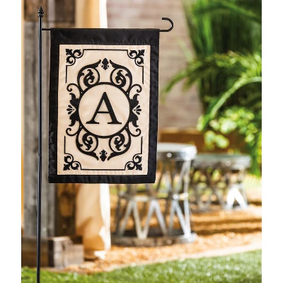 Evergreen Flag Cambridge Chic Letter A Monogram Applique Garden Flag - 12.5" Wide X 18" High 5 Evergreen Flag Cambridge Chic Letter A Monogram Applique Garden Flag - 12.5" Wide X 18" High - Image 5