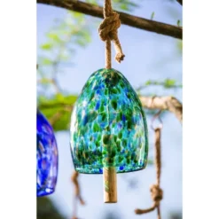 Evergreen Art Glass Speckle Turquoise Bell Chime -Optimal Home Decoration GUEST bddd6b78 bcee 46eb 8d8a 92fbbfdba17e