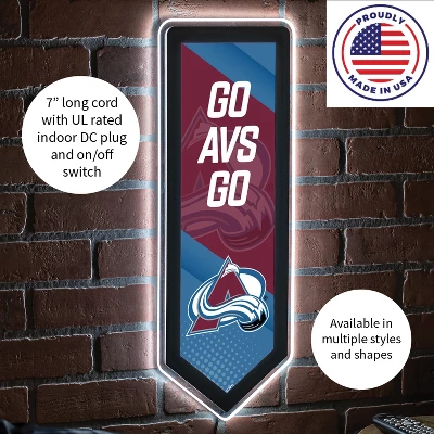 Evergreen Ultra-Thin Glazelight LED Wall Decor, Pennant, Colorado Avalanche- 9 X 23 Inches Made In USA 4 Evergreen Ultra-Thin Glazelight LED Wall Decor, Pennant, Colorado Avalanche- 9 X 23 Inches Made In USA - Image 4