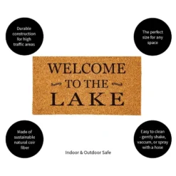 Evergreen 16 X 28 Inches Welcome To The Lake Door Mat | Non-Slip Rubber Backing | Dirt Catching Natural Coir | Indoor And Outdoor Home Decor -Optimal Home Decoration GUEST c200477e 72d7 4aa0 b41b 4a66a3258887