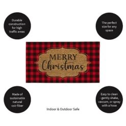 Evergreen Buffalo Check Christmas Indoor Outdoor Natural Coir Doormat 1'4"x2'4" Red 5 Evergreen Buffalo Check Christmas Indoor Outdoor Natural Coir Doormat 1'4"x2'4" Red -Optimal Home Decoration GUEST c22bbf96 8462 428d 8a89 e83e0f8c4955