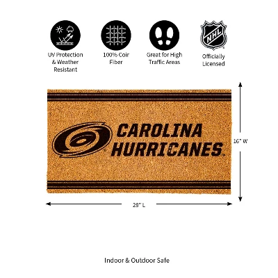 Evergreen Carolina Hurricanes Logo Turf Mat, Brown- 28 X 16 Inches Indoor Outdoor Doormat 2 Evergreen Carolina Hurricanes Logo Turf Mat, Brown- 28 X 16 Inches Indoor Outdoor Doormat - Image 2