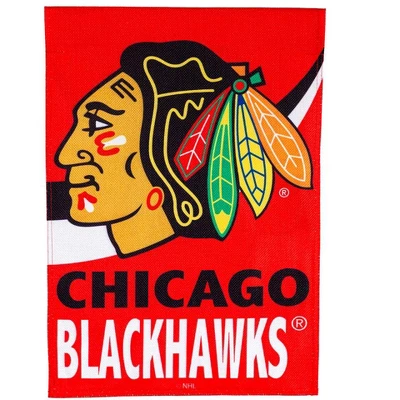 Evergreen Flag, DS New Burlap, Garden, Chicago Blackhawks 5 Evergreen Flag, DS New Burlap, Garden, Chicago Blackhawks - Image 5
