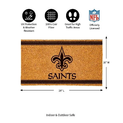 Evergreen New Orleans Saints Logo Turf Mat, Brown- 28 X 16 Inches Indoor Outdoor Doormat 2 Evergreen New Orleans Saints Logo Turf Mat, Brown- 28 X 16 Inches Indoor Outdoor Doormat - Image 2