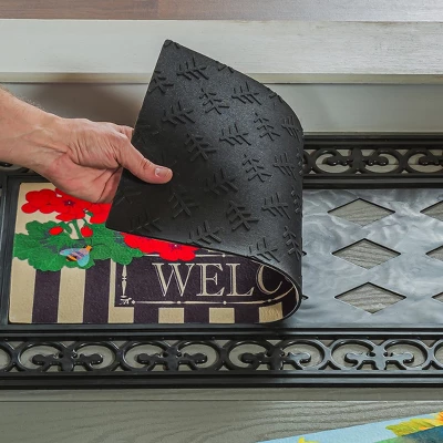 Evergreen Black Fleur Scroll Sassafras Floor Mat Indoor Outdoor Rubber Tray 18"x30" Fits Sassafras Inserts 10"x22" Black 3 Evergreen Black Fleur Scroll Sassafras Floor Mat Indoor Outdoor Rubber Tray 18"x30" Fits Sassafras Inserts 10"x22" Black - Image 3