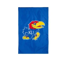 Evergreen NCAA University Of Kansas Applique House Flag 28 X 44 Inches Outdoor Decor For Homes And Gardens