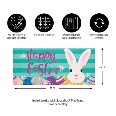 Evergreen Easter Bunny Sassafras Indoor Outdoor Switch Doormat 1'10"x10" Blue 7 Evergreen Easter Bunny Sassafras Indoor Outdoor Switch Doormat 1'10"x10" Blue - Image 7