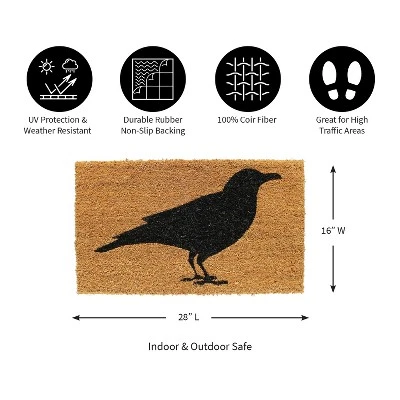 Evergreen Indoor Outdoor Natural Coir Doormat Raven 1'5"x2'5" Multicolored 1 Evergreen Indoor Outdoor Natural Coir Doormat Raven 1'5"x2'5" Multicolored
