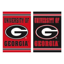 Evergreen Embossed Suede Flag, House Size, University Of Georgia