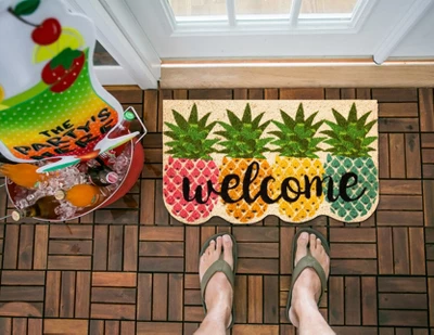 Evergreenful Pineapples Shaped Indoor Outdoor Natural Coir Doormat 1'4"x2'4" Multicolored 3 Evergreenful Pineapples Shaped Indoor Outdoor Natural Coir Doormat 1'4"x2'4" Multicolored - Image 3