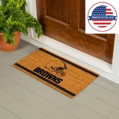 Evergreen Cleveland Browns Logo Turf Mat, Brown- 28 X 16 Inches Indoor Outdoor Doormat -Optimal Home Decoration GUEST cdd5ed46 9e0b 48fa 920f e13bbd9a2a8a