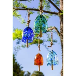 Evergreen Art Glass Speckle Turquoise Bell Chime -Optimal Home Decoration GUEST cdfd4b1c 6d9e 4c22 a71c 13a903a1c71b