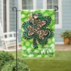 Evergreen Animal Print Shamrock Garden Burlap Flag 12.5 X 18 Inches Indoor Outdoor Decor
