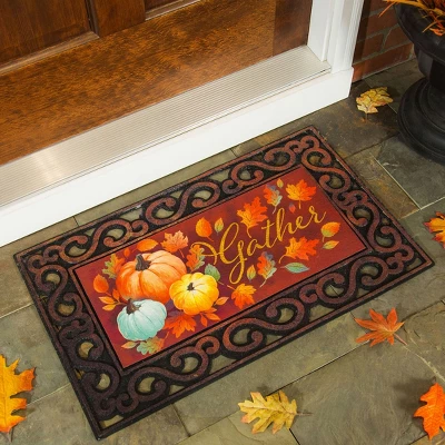 Evergreen Crafted Harvest Sassafras Indoor Outdoor Switch Doormat 10"x1'10" Multicolored 2 Evergreen Crafted Harvest Sassafras Indoor Outdoor Switch Doormat 10"x1'10" Multicolored - Image 2