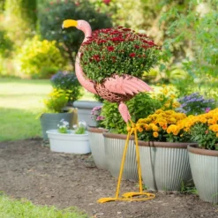 Evergreen 37"H Metal Flamingo Planter With Coco Liner- Fade And Weather Resistant Outdoor Decoration For Homes, Yards And Gardens 9 Evergreen 37"H Metal Flamingo Planter With Coco Liner- Fade And Weather Resistant Outdoor Decoration For Homes, Yards And Gardens -Optimal Home Decoration GUEST d08fa7d1 8062 46ce 946f 4c73d8675af2