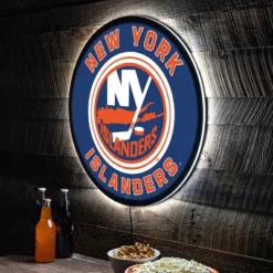Evergreen Ultra-Thin Edgelight LED Wall Decor, Round, New York Islanders- 23 X 23 Inches Made In USA -Optimal Home Decoration GUEST d28a1c97 67b8 4ce1 8c4a aaff42e35898