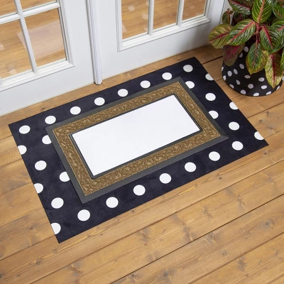 Evergreen Black & White Dots Layering Mat 11.5 X 9.5 Inches Indoor And Outdoor Decor 2 Evergreen Black & White Dots Layering Mat 11.5 X 9.5 Inches Indoor And Outdoor Decor - Image 2