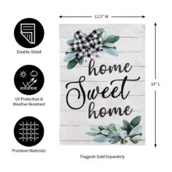 Evergreen Home Sweet Home Eucalyptus Garden Burlap Flag 12.5 X 18 Inches Indoor Outdoor Decor -Optimal Home Decoration GUEST d689cdf7 3c8d 43a5 b244 43ac9e061ca1