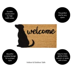 Evergreen Dog Welcome Shaped Indoor Outdoor Natural Coir Doormat 1'4"x2'4" Brown -Optimal Home Decoration GUEST d6a8b01b 3660 4b41 bedc 691877977e0f