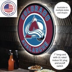 Evergreen Ultra-Thin Edgelight LED Wall Decor, Round, Colorado Avalanche- 23 X 23 Inches Made In USA -Optimal Home Decoration GUEST d6fa5b52 2375 41eb 908f 57cdb5e5fa07