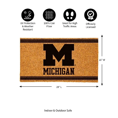 Evergreen University Of Michigan Logo Turf Mat, Brown- 28 X 16 Inches Indoor Outdoor Doormat 2 Evergreen University Of Michigan Logo Turf Mat, Brown- 28 X 16 Inches Indoor Outdoor Doormat - Image 2