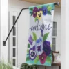 Evergreen Pansy Garden Burlap House Flag 28 X 44 Inches Outdoor Decor For Homes And Gardens