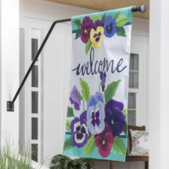 Evergreen Pansy Garden Burlap House Flag 28 X 44 Inches Outdoor Decor For Homes And Gardens
