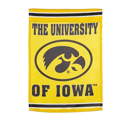 Evergreen Embossed Suede Flag, House Size, University Of Iowa 2 Evergreen Embossed Suede Flag, House Size, University Of Iowa - Image 2