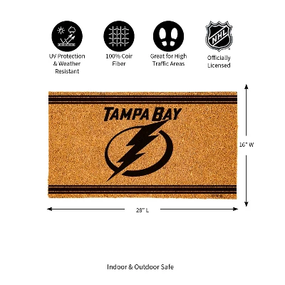 Evergreen Tampa Bay Lightning Logo Turf Mat, Brown- 28 X 16 Inches Indoor Outdoor Doormat 2 Evergreen Tampa Bay Lightning Logo Turf Mat, Brown- 28 X 16 Inches Indoor Outdoor Doormat - Image 2