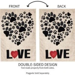 Evergreen Flag Paw Prints Heart Garden Burlap Flag -Optimal Home Decoration GUEST df7126e5 28df 48b9 b1de 179b53e0cf4c