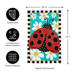 Evergreen Ladybug With Daisies Applique House Flag 28 X 44 Inches Outdoor Decor For Homes And Gardens -Optimal Home Decoration GUEST df86d42d 5883 402d b3d5 dba1c6e5255c