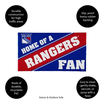 Evergreen New York Rangers Team Turf Mat- 28 X 16 Inches Indoor Outdoor Doormat 2 Evergreen New York Rangers Team Turf Mat- 28 X 16 Inches Indoor Outdoor Doormat - Image 2