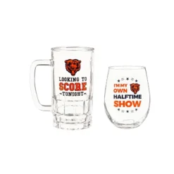 Evergreen Chicago Bears, Stemless 17OZ Wine & Beer 16 OZ Gift Set