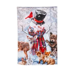 Evergreen Forest Friends House Suede Flag