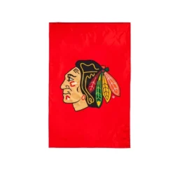Evergreen NHL Chicago Blackhawks Applique House Flag 28 X 44 Inches Outdoor Decor For Homes And Gardens