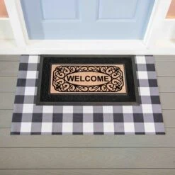 Evergreen Buffalo Check Layering Mat Indoor Outdoor 2'2"x3'6" Black