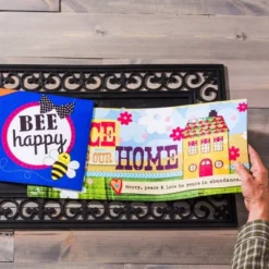 Evergreen Indoor Outdoor Doormat Bundle Set Of 5 - Frame And 4 Welcome Seasonal Inserts Halloween Pumpkin Gnome Gather Harvest Thanksgiving -Optimal Home Decoration GUEST e94f9406 1c8c 42fa a2b1 44824cffded6