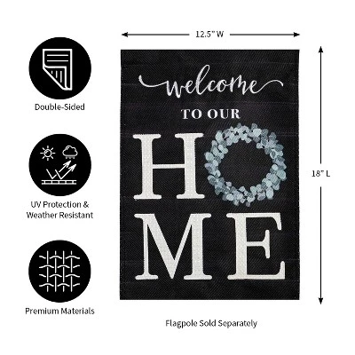 Evergreen Eucalyptus Welcome Garden Burlap Flag 12.5 X 18 Inches Indoor Outdoor Decor 6 Evergreen Eucalyptus Welcome Garden Burlap Flag 12.5 X 18 Inches Indoor Outdoor Decor - Image 6