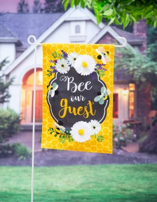 Evergreen Bee Our Guest Frame Garden Linen Flag 12.5 X 18 Inches Indoor Outdoor Decor 5 Evergreen Bee Our Guest Frame Garden Linen Flag 12.5 X 18 Inches Indoor Outdoor Decor - Image 5
